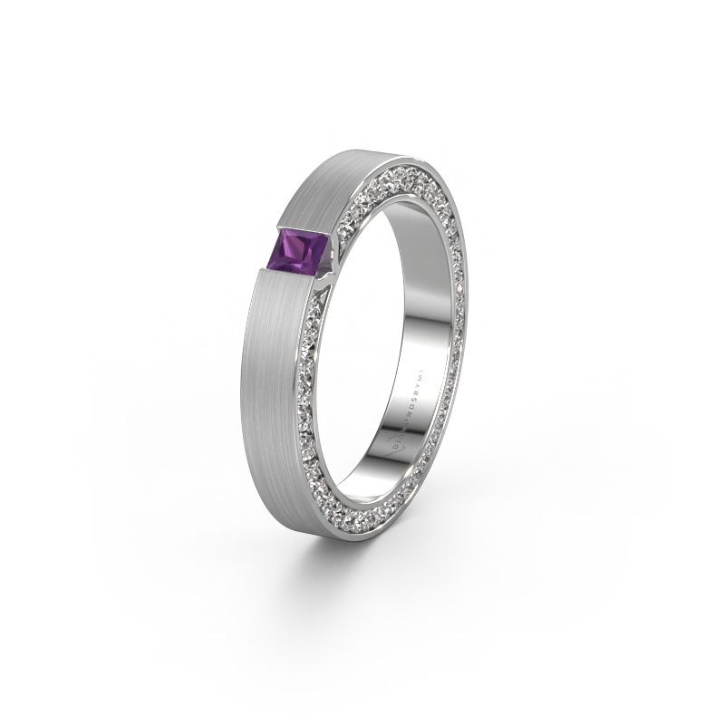Wedding ring WH2140L14B 950 platinum amethyst ±3,5x2 mm