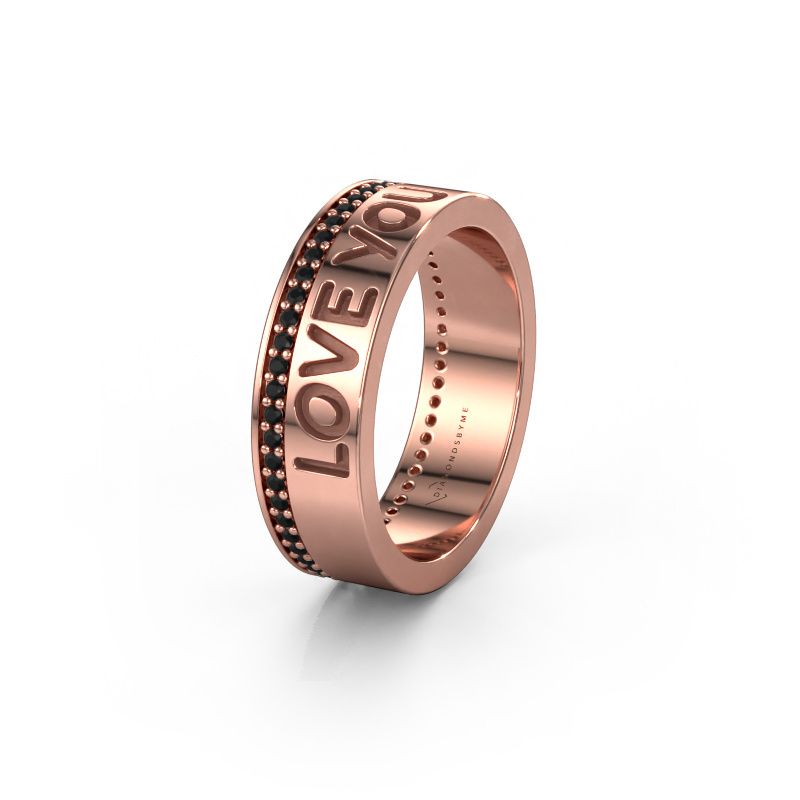 Trouwring Namering 4 585 rosé goud ±6x2 mm