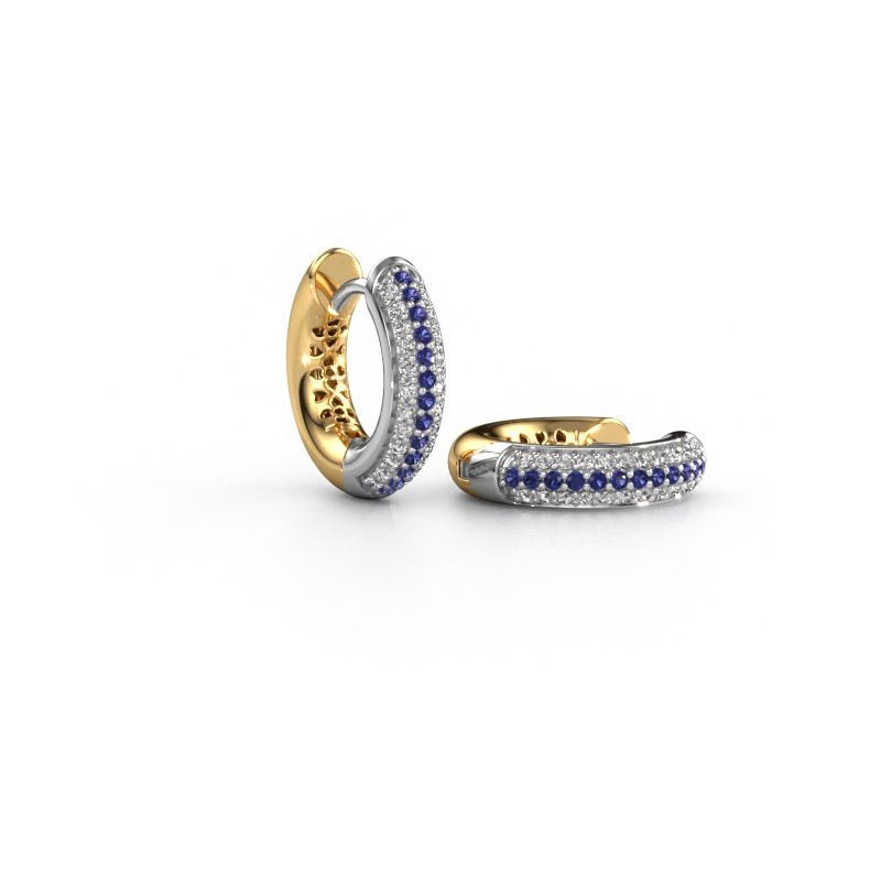 Creole Tristan B 14 mm 585 Weißgold Saphir 1 mm