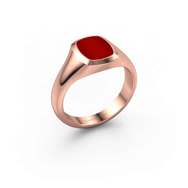 Bague pinky Benjamin 1 585 or rose cornaline 10x8 mm