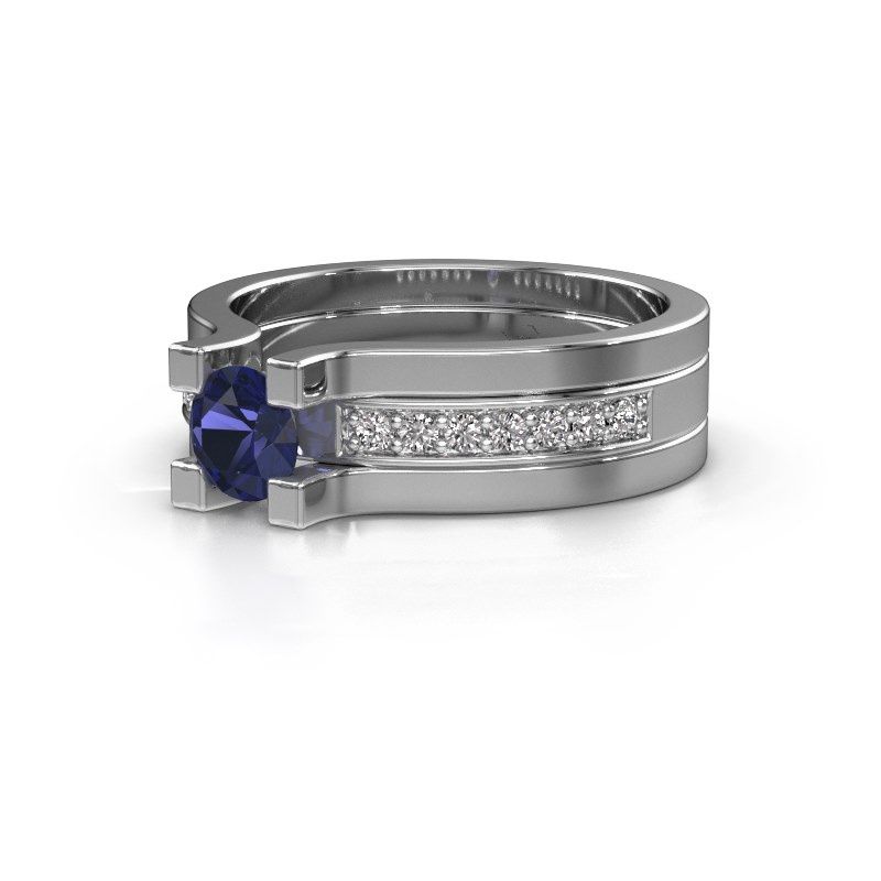 Image of Engagement ring Myrthe<br/>950 platinum<br/>Sapphire 5 mm