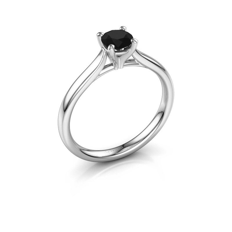 Afbeelding van Verlovingsring Mignon rnd 1 925 zilver zwarte diamant 0.60 crt