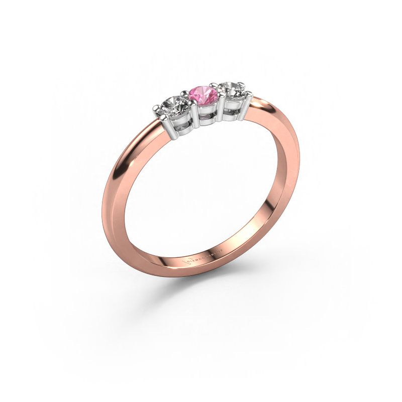 Ring Michelle 3 585 rose gold pink sapphire 3.7 mm