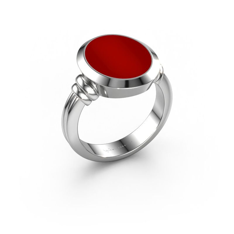 Chevalière Jake 3 585 or blanc cornaline 15x12 mm