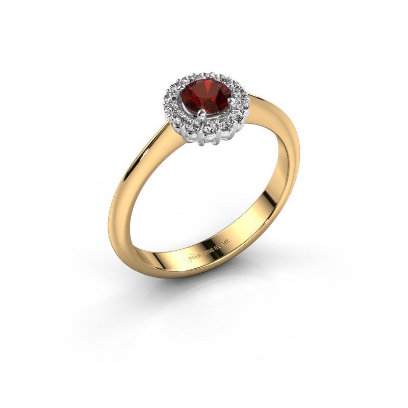 Image de Bague de fiançailles Anca<br/>585 or jaune<br/>Grenat 4.2 mm