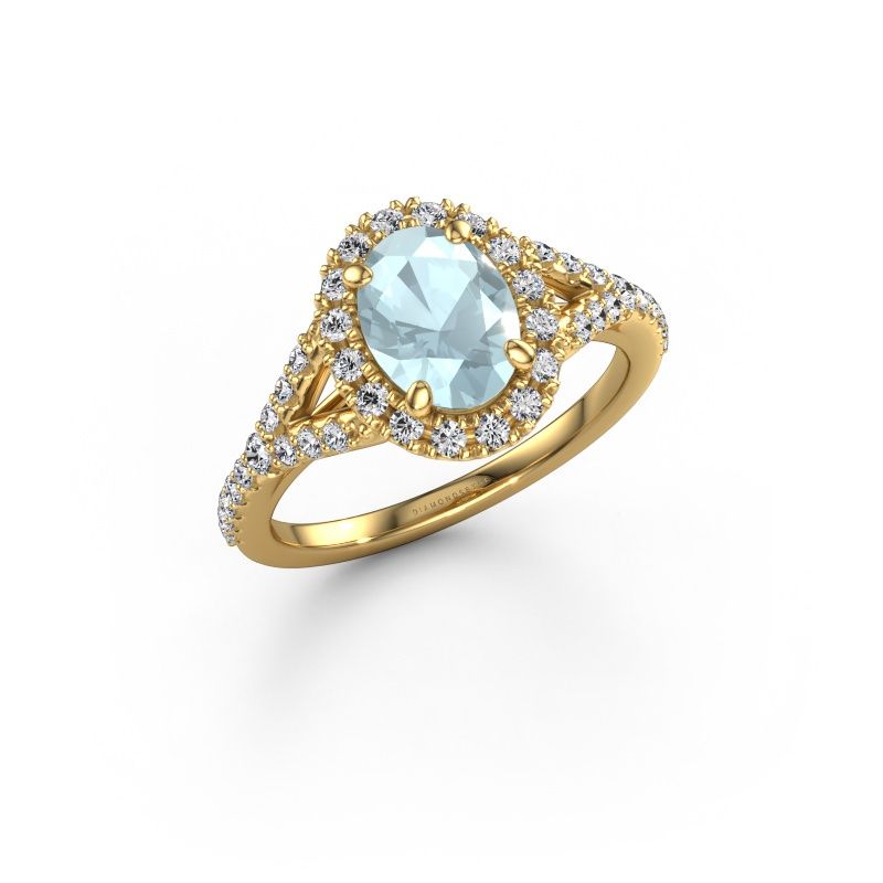 Verlobungsring Kimber OVL 585 Gold Aquamarin 8x6 mm