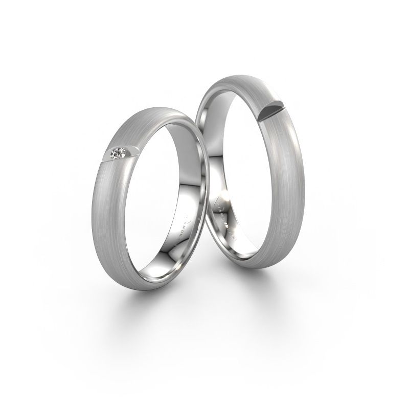 Eheringe set WH0176LM34AP ±4x1.7 mm 14 Karat Weißgold Diamant 0.025 crt