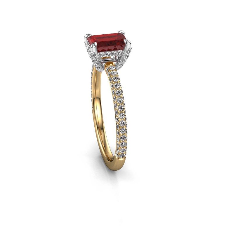 Image of Engagement ring saskia eme 2<br/>585 gold<br/>Ruby 6.5x4.5 mm