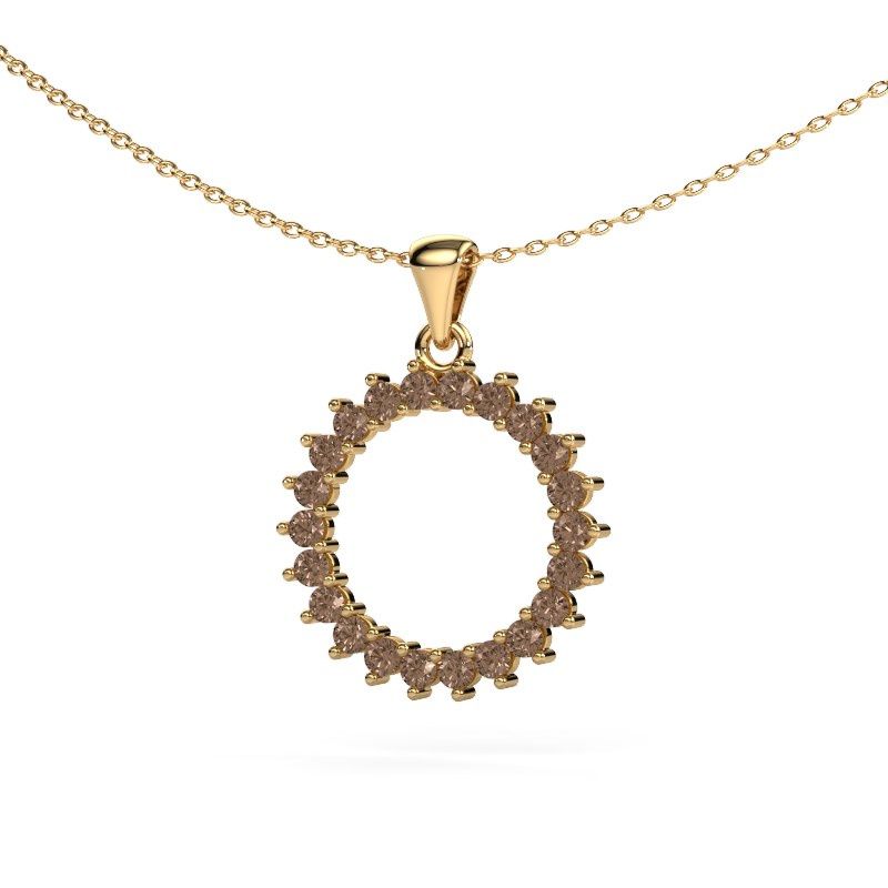 Anhänger Round 3 585 Gold Braun Diamant 0.660 crt