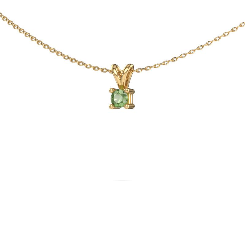 Kette Eline 585 Gold Turmalin grün 5 mm