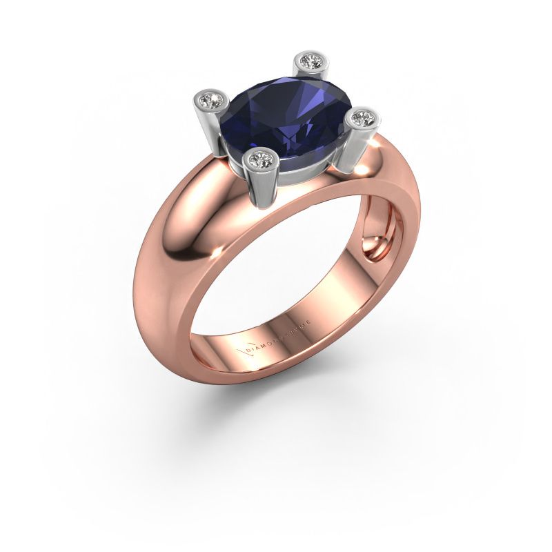 Ring Tamara OVL 585 Roségold Saphir 9x7 mm