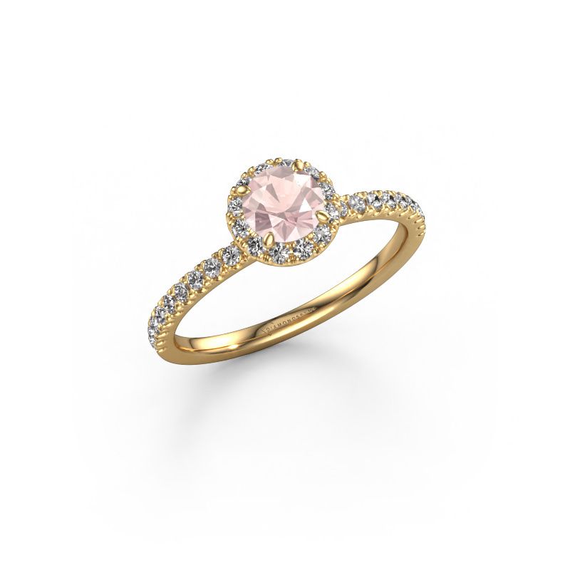 Engagement ring Miranda RND 585 gold morganite champagne 6.5 mm