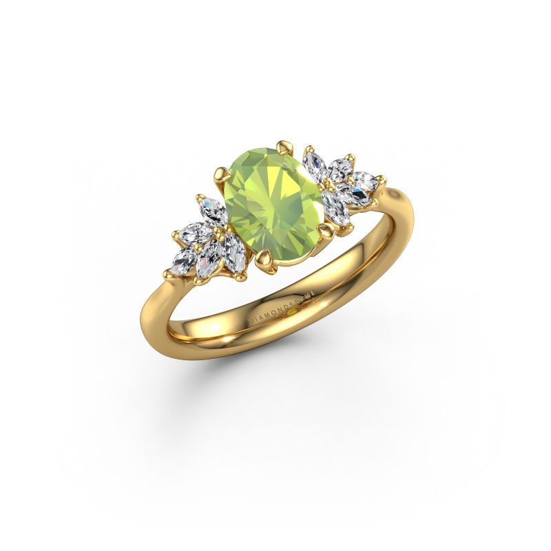 Engagement ring Fiona OVL 585 gold peridot 8x6 mm