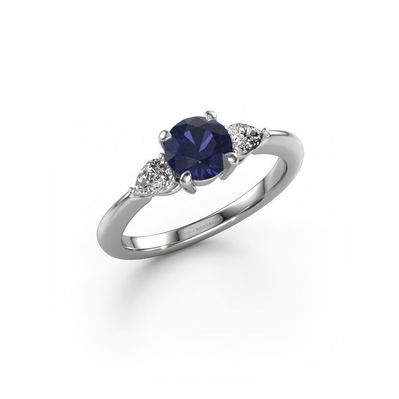 Verlobungsring Chanou RND 950 Platin Saphir 6 mm