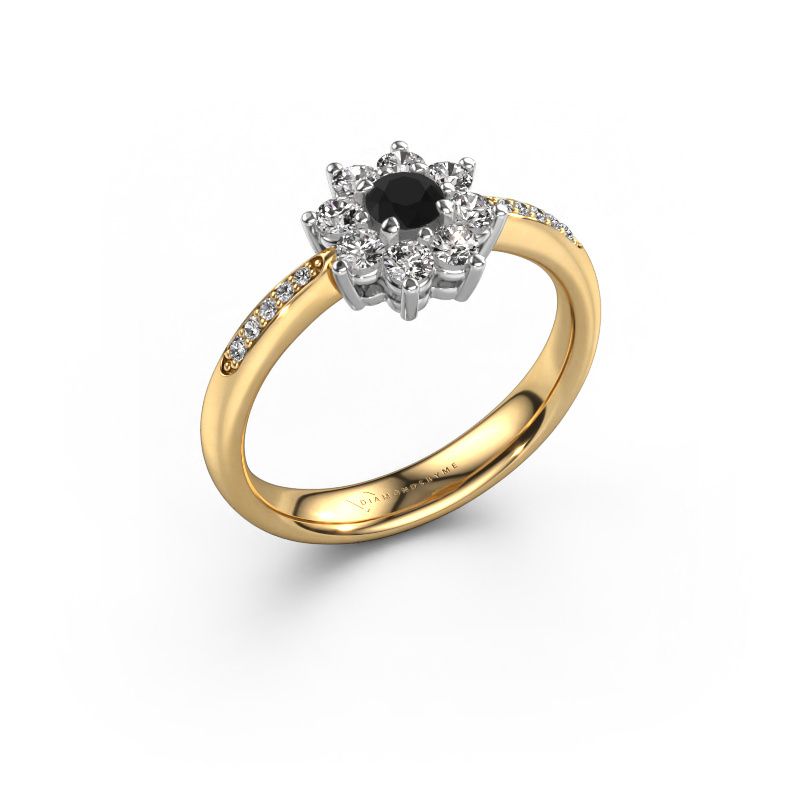 Bague de fiançailles Camille 2 585 or jaune diamant noir 0.18 crt