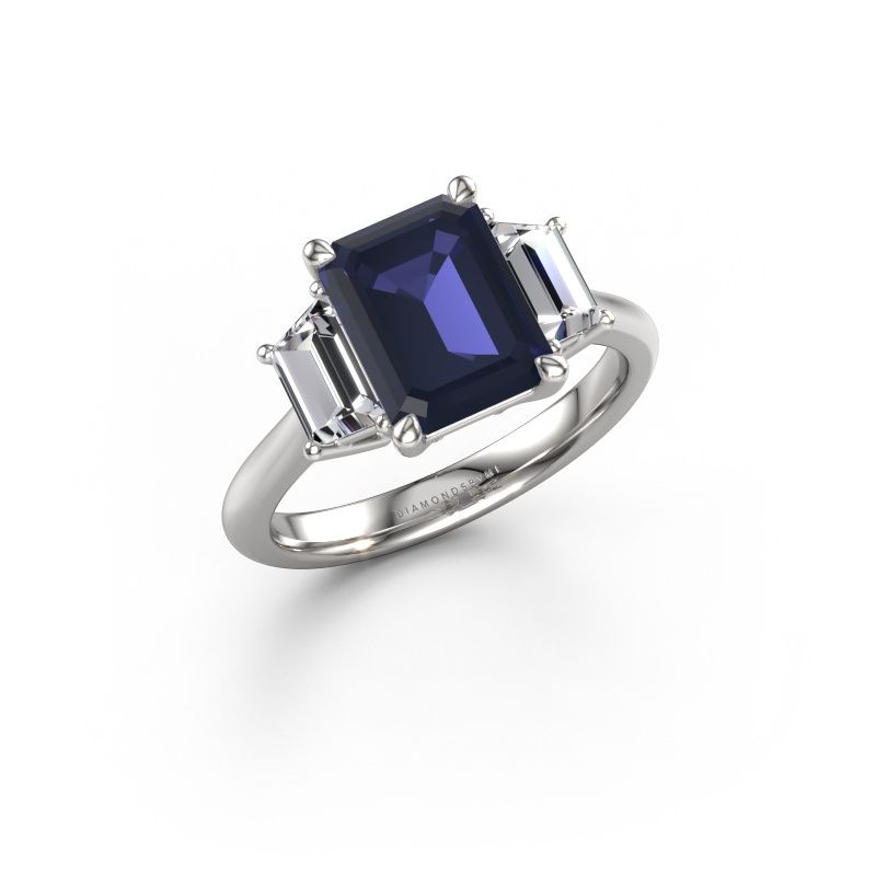 Verlobungsring Maggie EME 950 Platin Saphir 9x7 mm