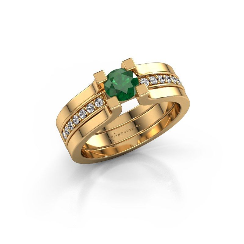 Image of Engagement ring Myrthe<br/>585 gold<br/>Emerald 5 mm