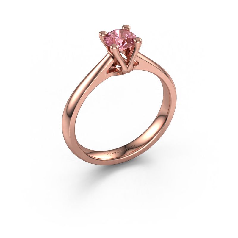 Engagement ring Janna 1 585 rose gold pink lab grown diamond 5 mm