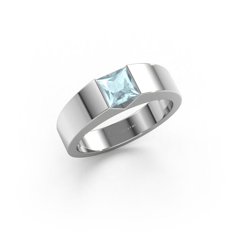 Engagement ring Arlena 1 950 platinum aquamarine 4 mm