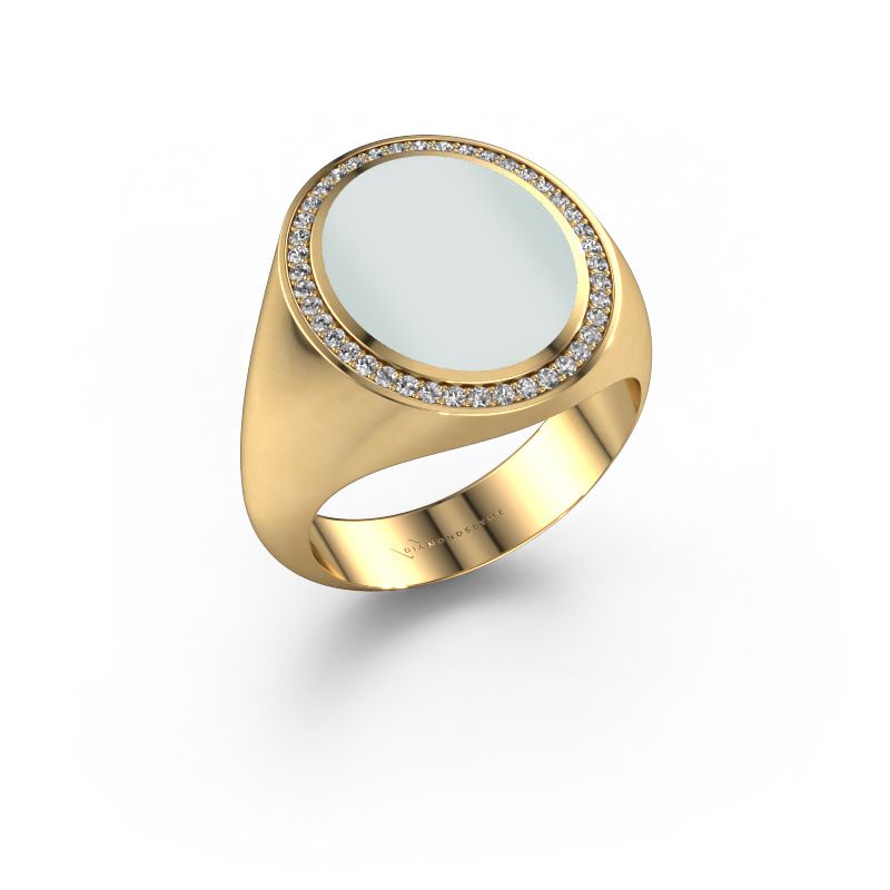 Siegelring Adam 4 585 Gold grüner Lagenstein 15x12 mm