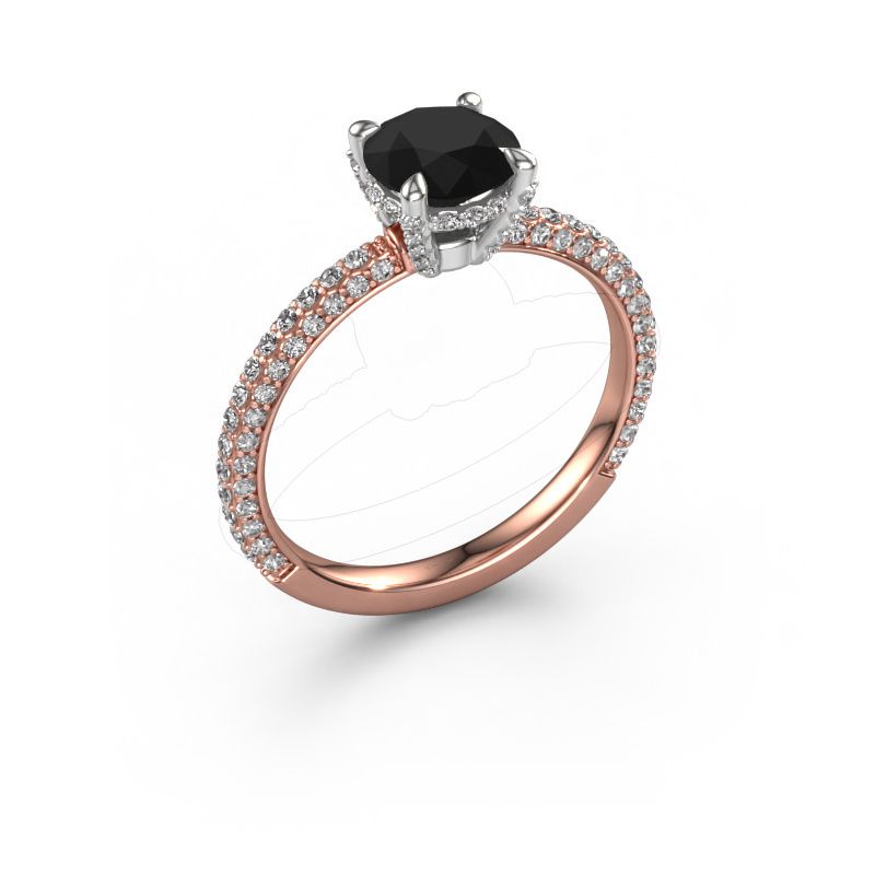 Verlobungsring Saskia RND 2 585 Roségold Schwarz Diamant 2.564 crt