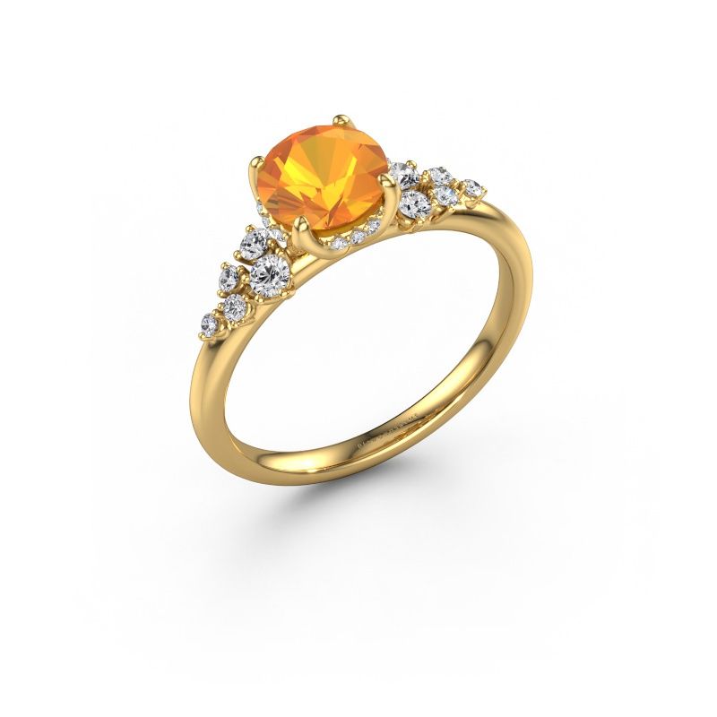 Engagement ring Emma RND 585 gold citrin 6.5 mm