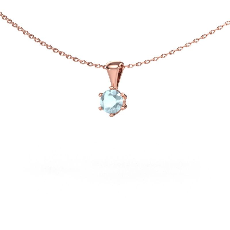 Ketting Fay 585 rosé goud aquamarijn 4.7 mm