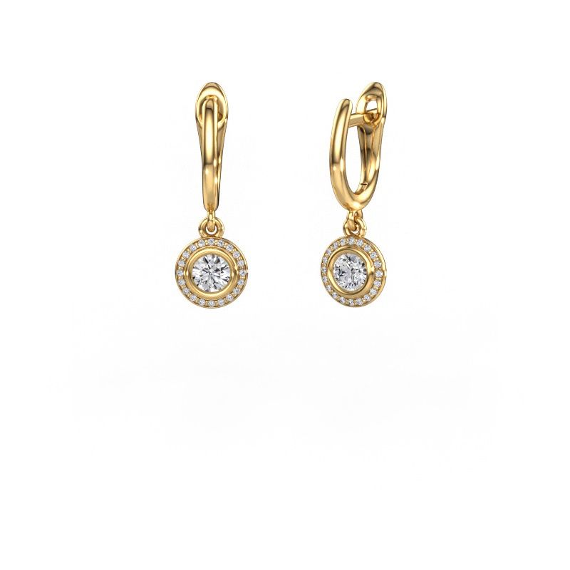 Pendants d'oreilles Noud RND 585 or jaune diamant synthétique 0.60 crt