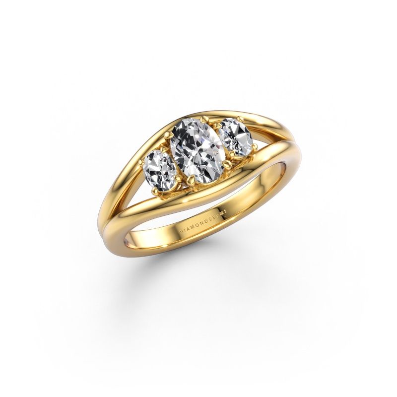 Ring Cassie OVL 585 gold lab grown diamond 0.900 crt