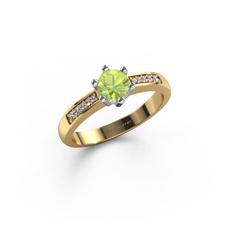 Verlobungsring Luna 2 585 Gold Peridot 5 mm
