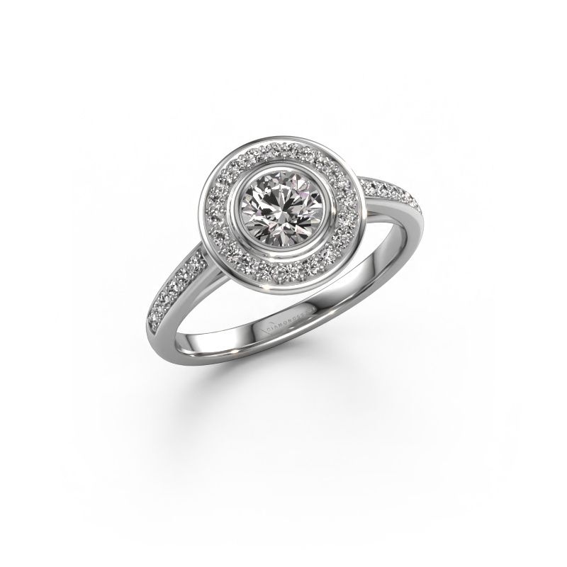 Verlovingsring Noud 2 RND 585 witgoud zirkonia 5 mm