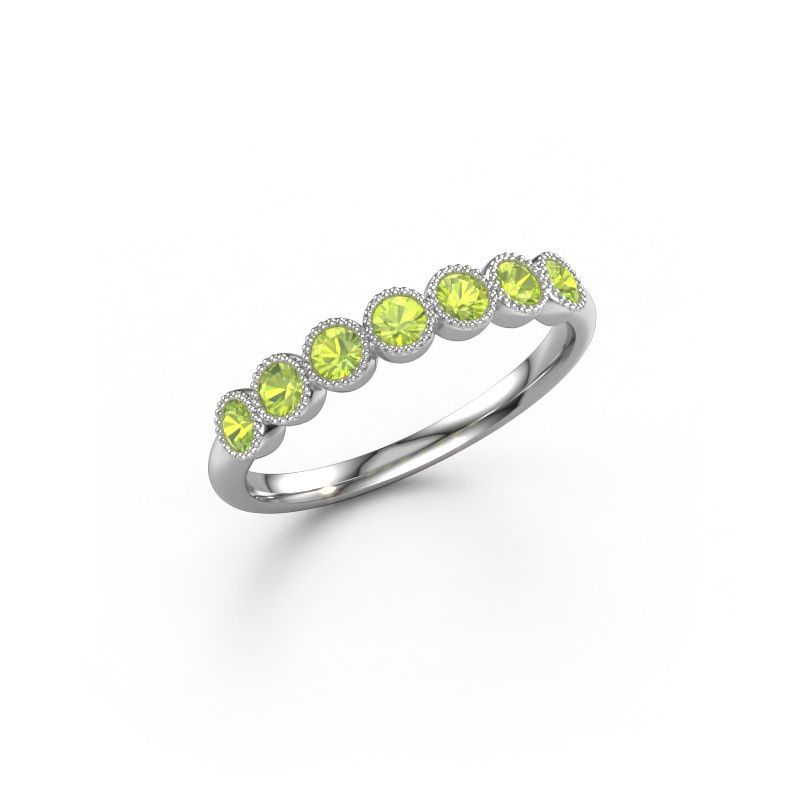 Bague Mariam half 950 platine péridot 2.4 mm