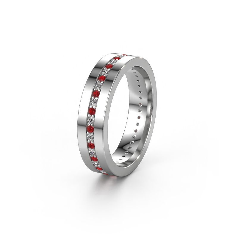 Trouwring WH0103L15BP 950 platina robijn 1.3 mm ±5x2 mm