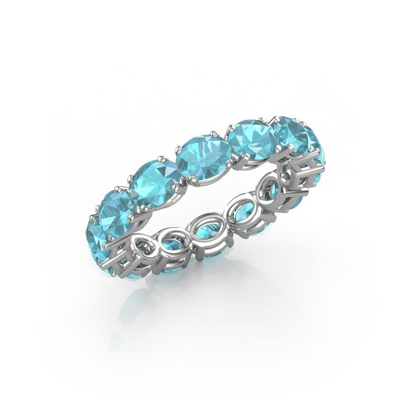 Ring Vivienne OVL 5x4 585 white gold blue topaz 5x4 mm