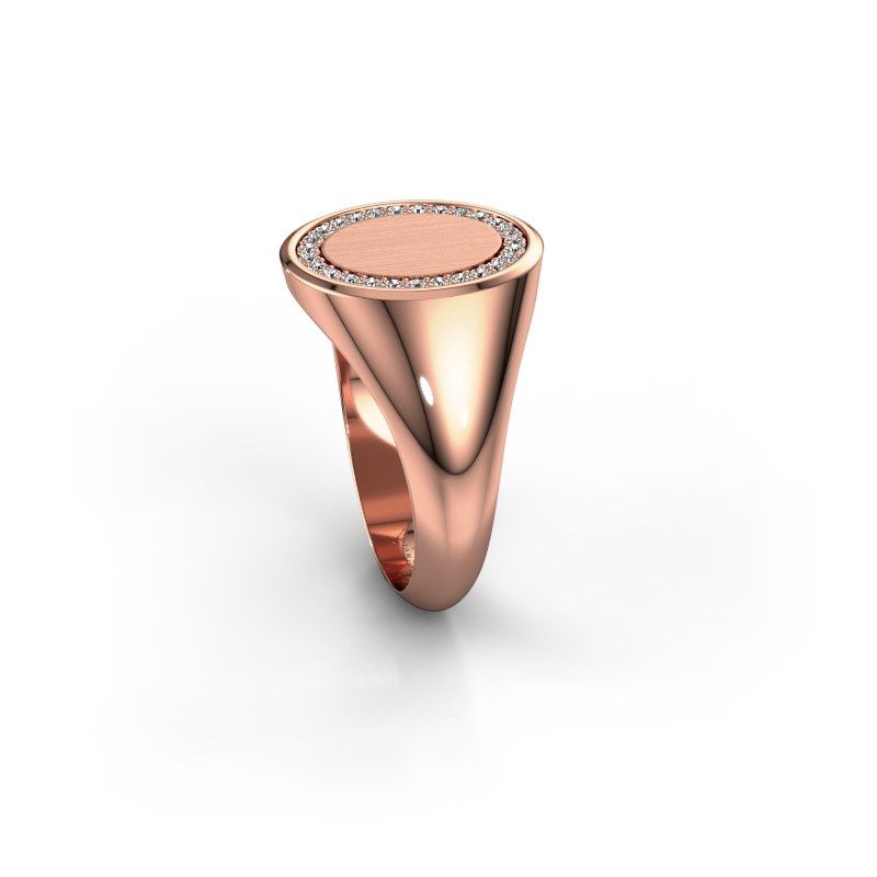 Image of Men's ring floris oval 3<br/>585 rose gold<br/>Diamond 0.203 crt