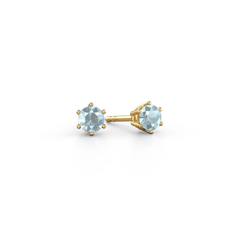 Earrings Fay 585 gold aquamarine 4.2 mm