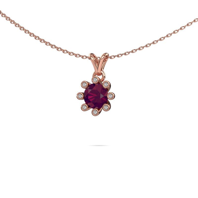 Hanger Carola 3 585 rosé goud rhodoliet 6 mm