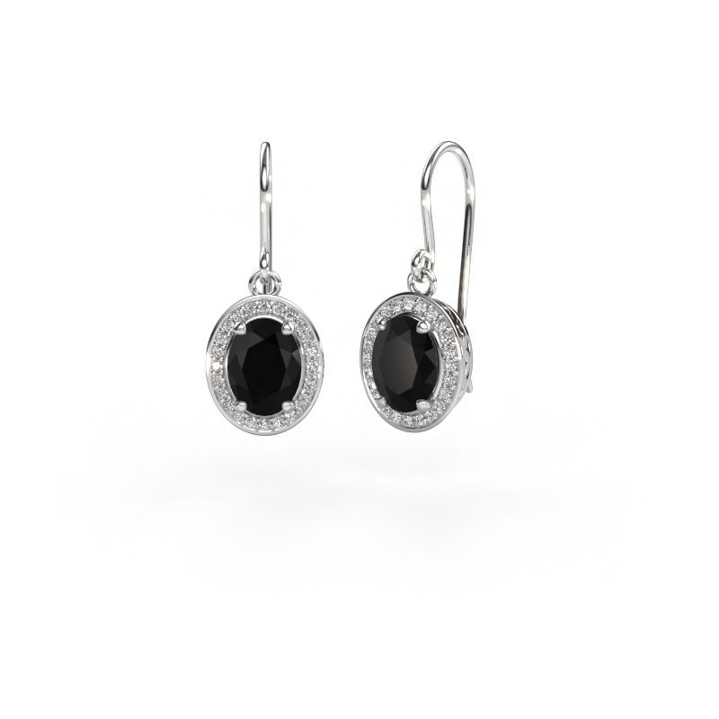 Drop earrings Latesha 950 platinum black diamond 2.37 crt
