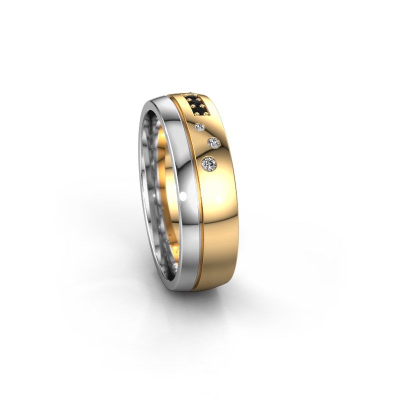Image of Wedding ring WH0310L26AP<br/>585 gold ±6x1.7 mm<br/>Black diamond