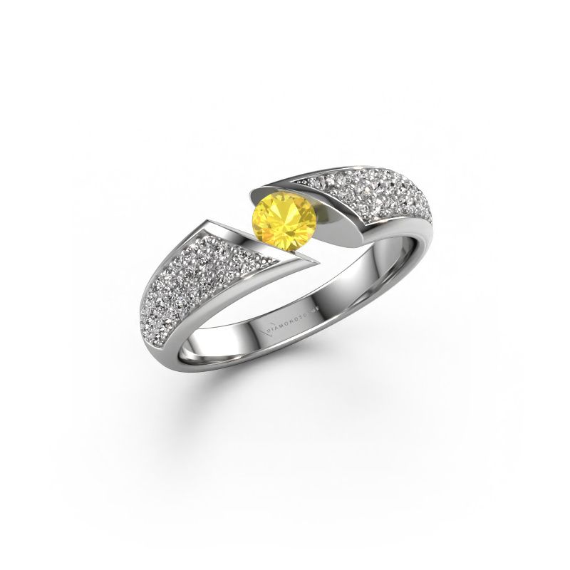 Ring Hojalien 3 585 white gold yellow sapphire 4 mm