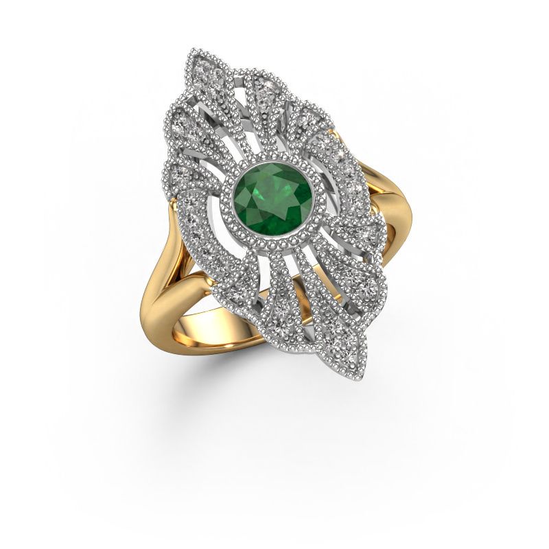 Verlobungsring Hanna 585 Gold Smaragd 5 mm