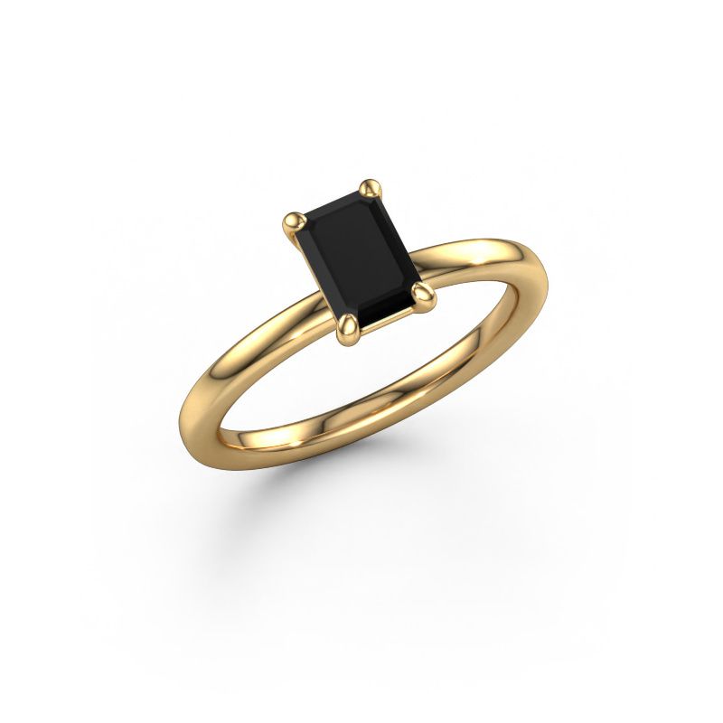 Bague de fiançailles Simone EME 1 585 or jaune diamant noir 1.08 crt