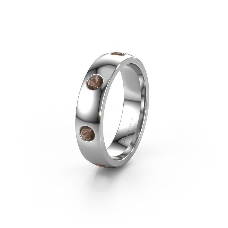 Wedding ring WH0105L25BP 950 platinum smokey quartz 3 mm ±5x2 mm
