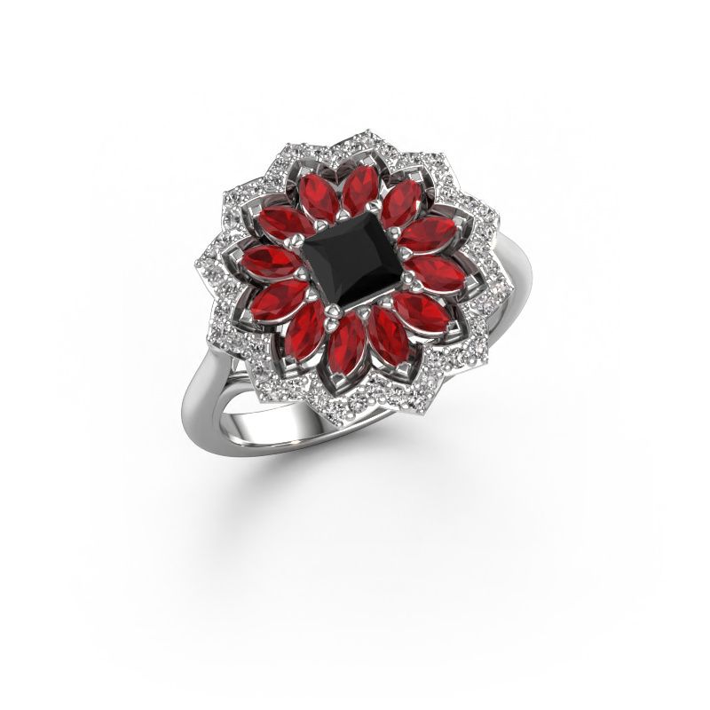 Engagement ring Franka 950 platinum black diamond 0.70 crt