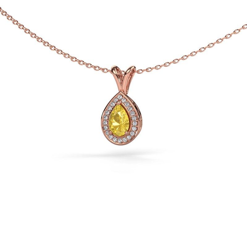 Pendant Ginger 585 rose gold yellow sapphire 7x5 mm