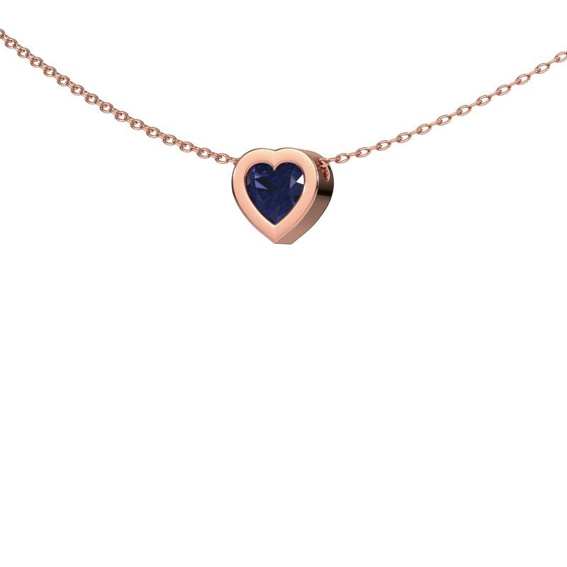 Hanger Tonja 585 rosé goud saffier 5 mm