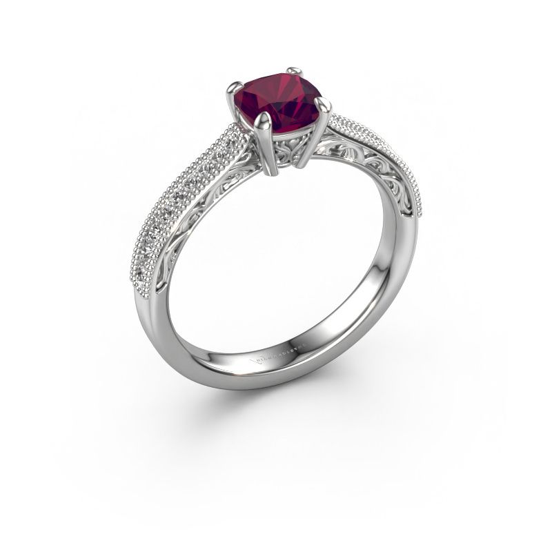 Aanzoeksring Shonta CUS 950 platina rhodoliet 5.5 mm