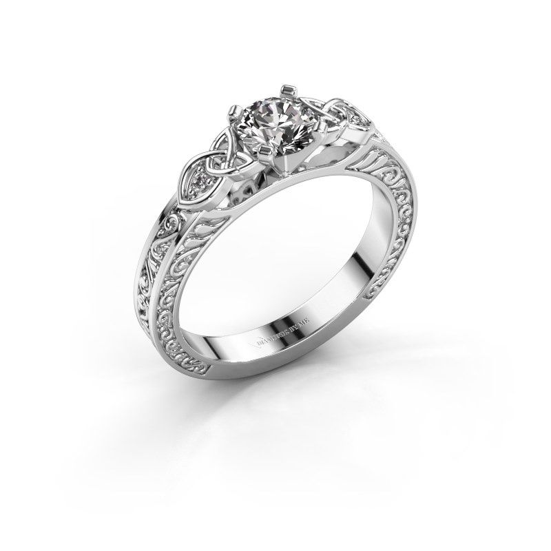 Image de Bague de fiançailles Gillian 585 or blanc diamant synthétique 0.52 crt