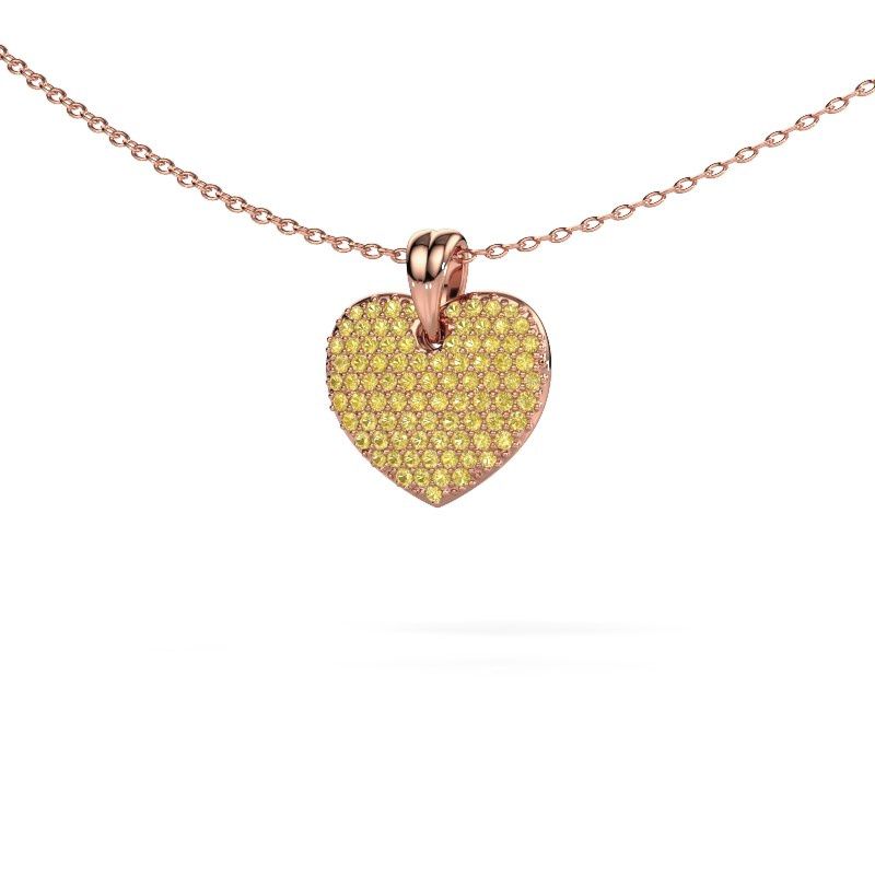 Anhänger Heart 5 585 Roségold Gelb Saphir 0.8 mm