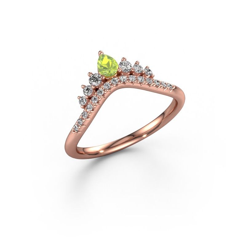 Vorsteckring Crown A 585 Roségold Peridot 4x3 mm